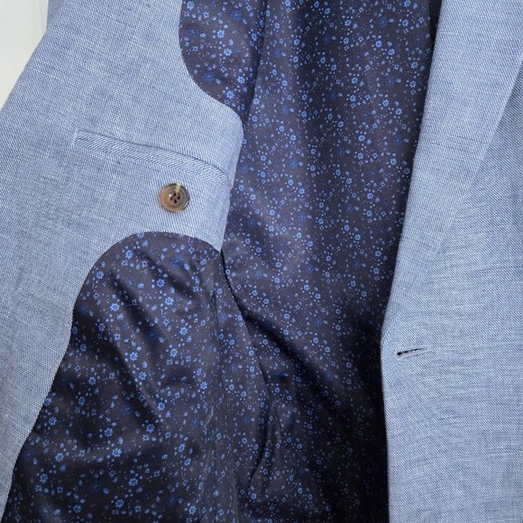 Light Blue Linen Men's Blazer RW&Co - Picture 2 of 4